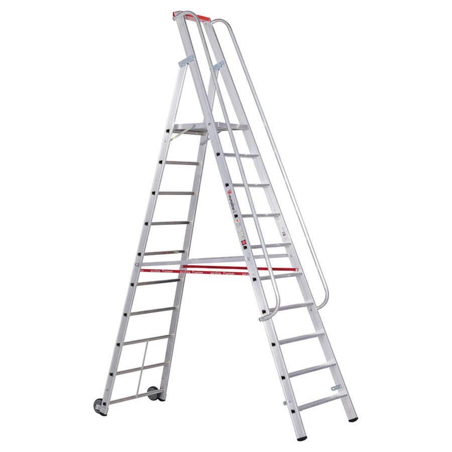 euroline 32677 PREMIUM line Alu - Stufenstehleiter mit grosser Standplattform - Topleiter