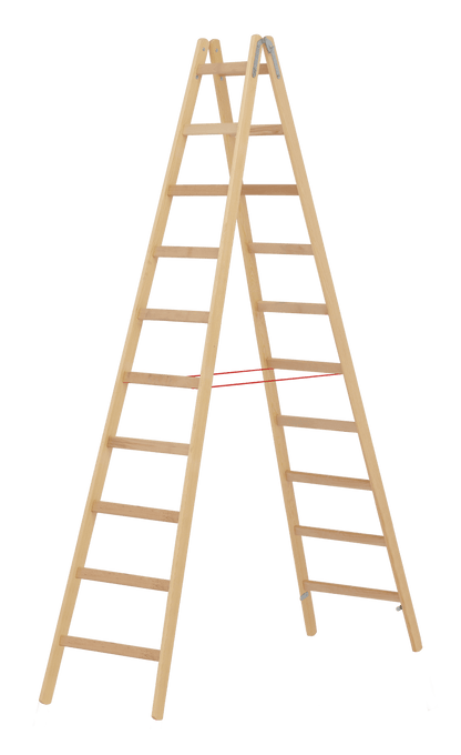 Hymer Holz - Sprossenstehleiter 71410, beidseitig begehbar - Topleiter