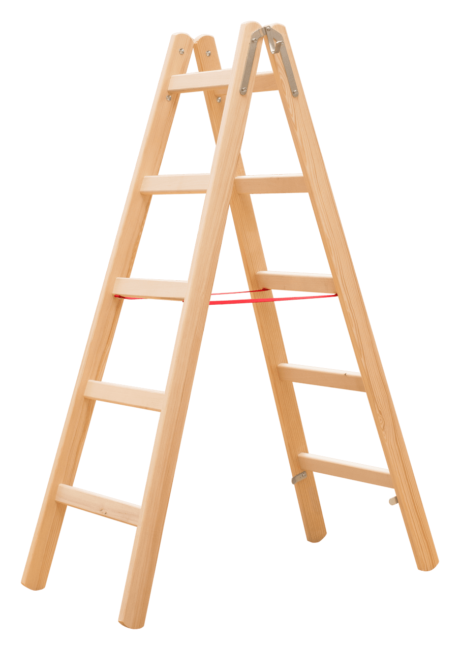 Hymer Holz - Sprossenstehleiter 71410, beidseitig begehbar - Topleiter