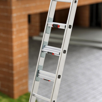 S110 Pro Sprossen - Schiebeleiter mit 3 Dreh - Stufen 2 x 12 Sprossen - Topleiter